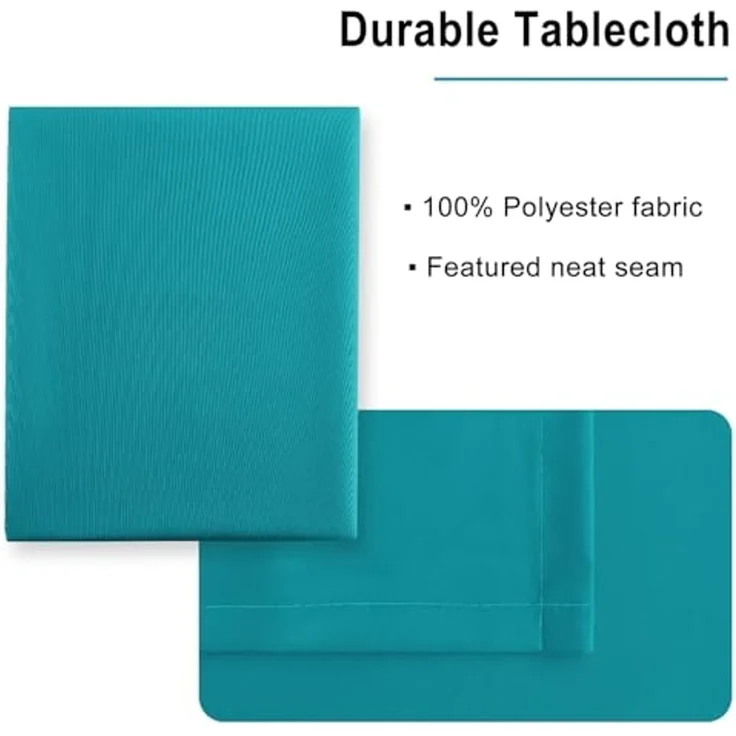 Hiasan Rechteckige Tischdecke, wasserabweisend und auslaufsicher, küchenwaschbar, Polyester-Stoff, Tischdecke für 1,8 m große Tische, 137x203 cm, Türkis – Bild 4