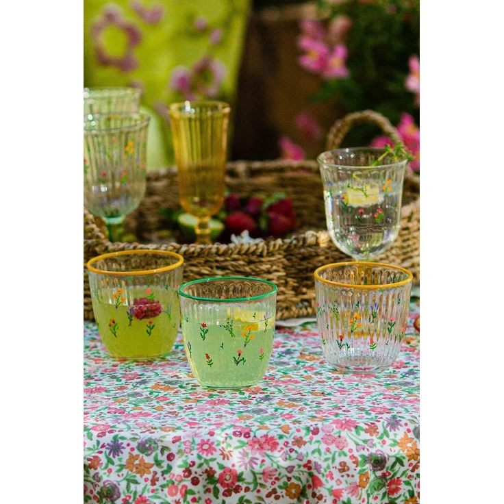 Hermia Concept 'Botanical 290' Gläser-Set (4-teilig), Gelb / Grün, 8,6 x 8,6 x 8,5 cm, 290 ml – Bild 2