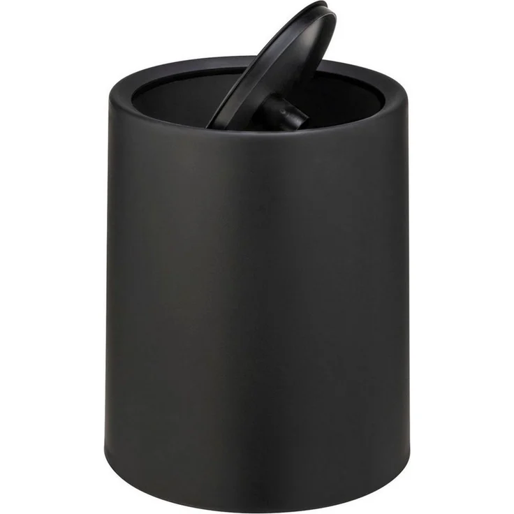 Wenko 'Atri' Schwingdeckeleimer mit Deckel aus hochwertigem Kunststoff und Inneneimer, 6 Liter, (B/T x H): Ø 21x25,5 cm, Schwarz – Bild 2