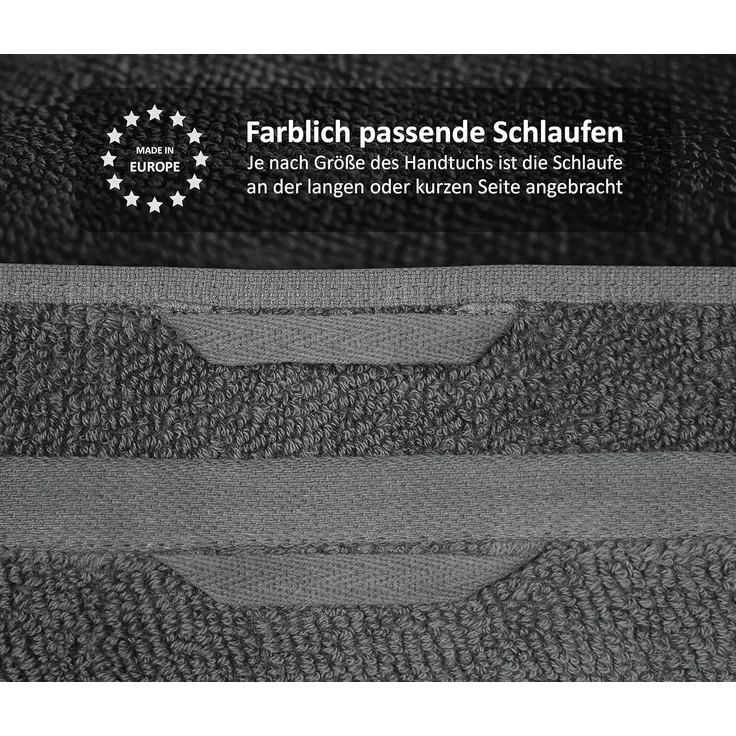 Beautex Handtuch Set Handtuch Set, Made in Europe, Frottier (Multischlaufen-Optik, Frottier Premium Set aus 100% Baumwolle 550g/m) – Bild 6