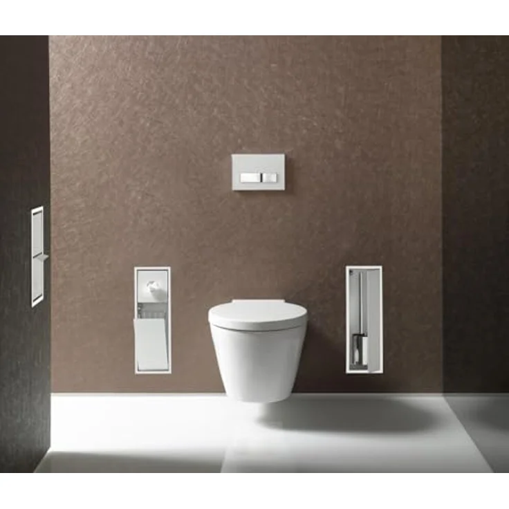 Emco Asis 150 Unterputz Badschrank für WC-Bürste, chrom/Glas weiß, Einbauschrank, Türanschlag wählbar - 973027831 – Bild 5