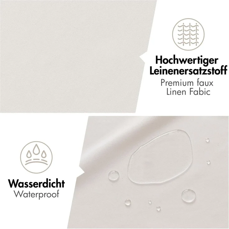 Woaboy Duschvorhang Leinenoptik Anti-Schimmel Weiß 180x200 cm – Bild 4