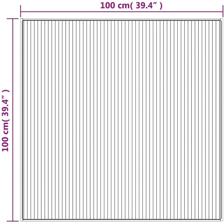vidaXL Teppich Quadratisch Dunkelbraun 100x100 cm Bambus 376941 – Bild 7