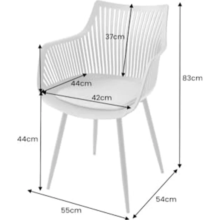 riess-ambiente SIGNUM 4-Fußstuhl greige/schwarz, Kunststoff, Indoor/Outdoor, mit Armlehnen, Esszimmer- und Gartenstuhl – Bild 3