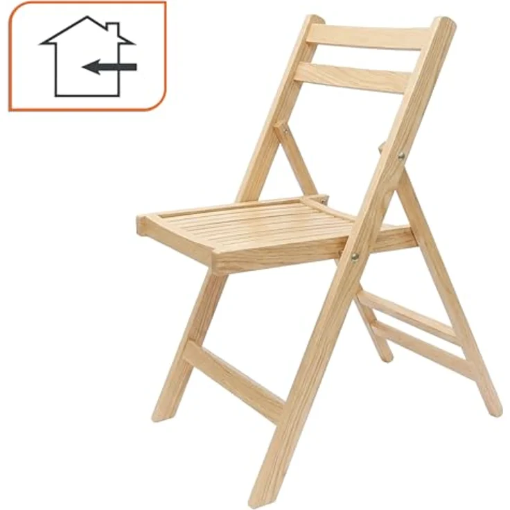 Spetebo Klappstuhl Klassischer Klappstuhl aus Holz belastbar bis 100 kg (79 x 59 cm, 1 St), Küchen Beistell Stuhl klappbar – Bild 4