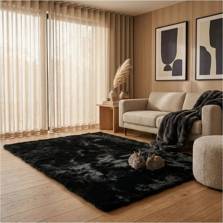 Consilio Concept Fellteppich Teppich Hasenfell Imitat CLOUD Fell Hochflor rechteckig Höhe: 39 mm, Rechteckig – Bild 2