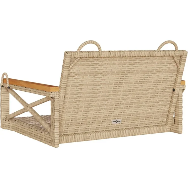 vidaXL Hängesessel Beige 63x62x40 cm Poly Rattan 368172 – Bild 6