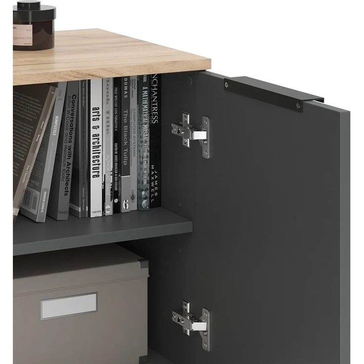 Kommode Wido Anthrazit 80 x 50 cm mit 2 Türen Vicco – Bild 6