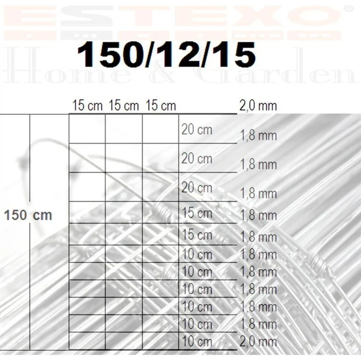 Weidezaun Knotengeflecht Wildzaun 150/12/15 Draht Zaun 50 m Gartenzaun Forstzaun – Bild 2