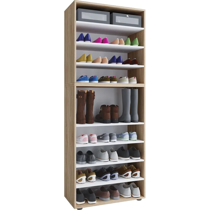 VCM Schuhschrank Lona 917833 Sonoma-Eiche H. 183 x B. 70 x T. 37 cm