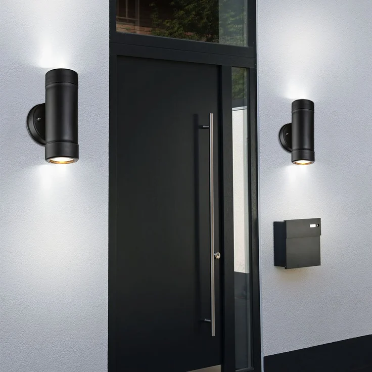 2er Set LED Wandleuchten in Schwarz für den Garten COTOPA – Bild 3