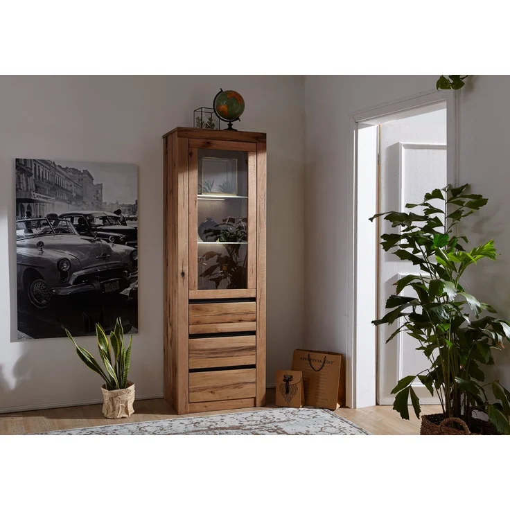 Vitrine Wild-/Zerreiche 62x42x191 natur geölt MONTREUX #121 – Bild 7