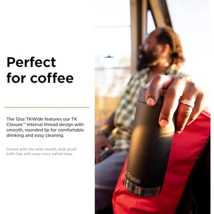 Klean Kanteen Tkwide Schlaufenkappe, Black, Auslaufsicher, austauschbar, Low-Profile-Design – Bild 3