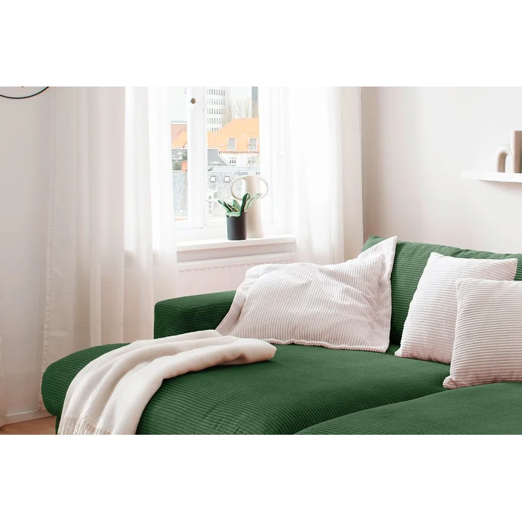 KAWOLA Big Sofa MADELINE Cord smaragd 85 x 170 x 290 cm – Bild 7
