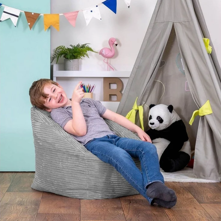 icon Sitzsack Kinder aus Cord Flauschig „Natalia“, 55x44cm, Made in Germany, für Kinderzimmer – Bild 2