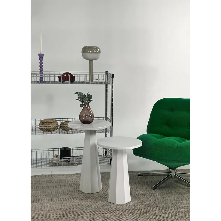 Skye Decor 'Lilyum (57 + 47) - White' Couchtisch-Set, Weiß, 35 x 57 x 35 cm – Bild 1