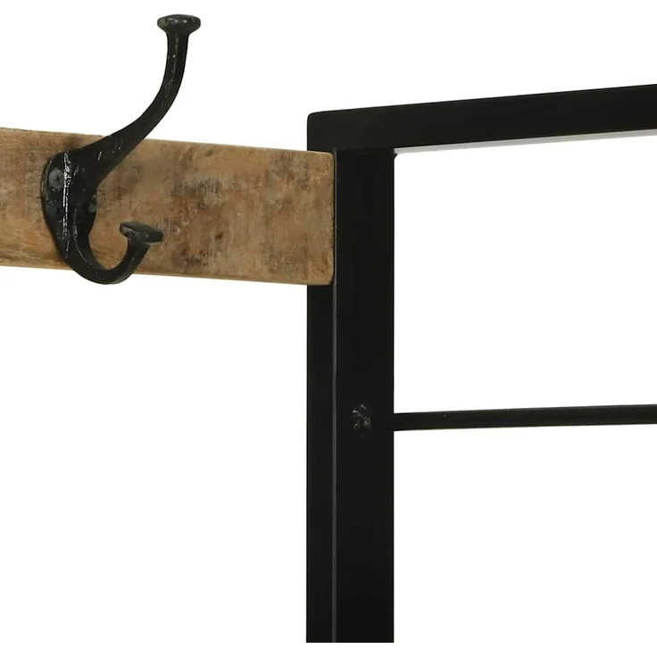 vidaXL Kleiderständer Braun 110 x 40 x 179 cm Massivholz Mango 4015963 – Bild 7