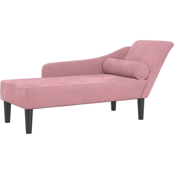 vidaXL Chaiselongue mit Kissen Rosa Samt – Bild 1