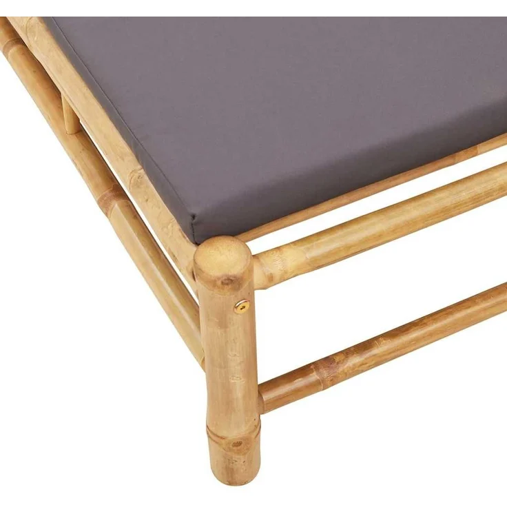 vidaXL Sonnenliege mit Auflage 55x199x30 cm Bambus 4108227 – Bild 7