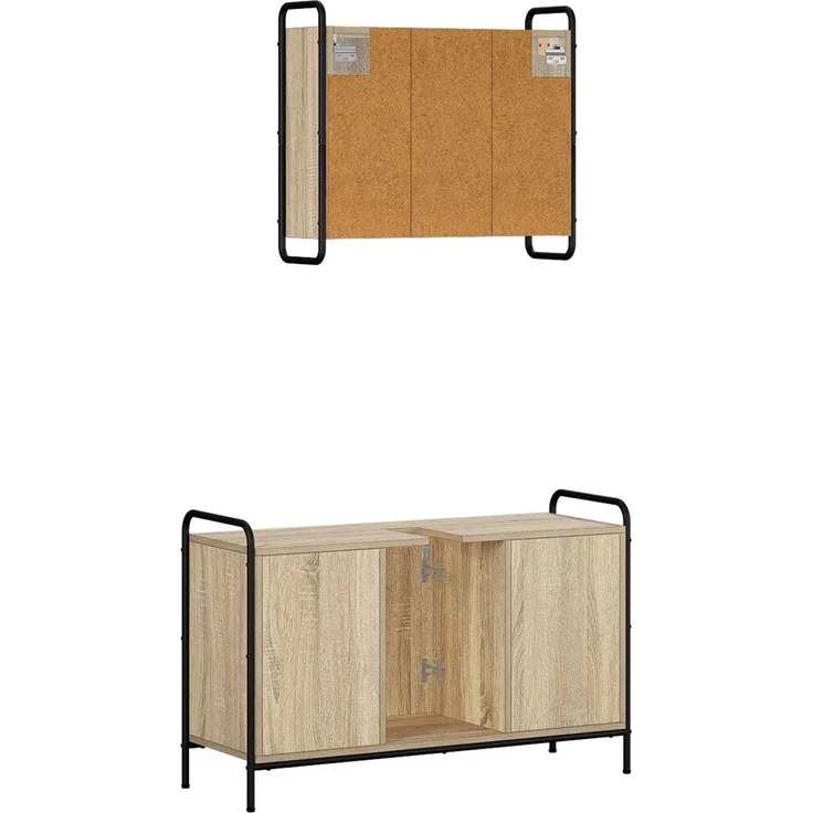 vidaXL Badezimmerschrank-Set 2 stk. Sonoma-Eiche 65,5 x 34 x 61 cm 3444490 – Bild 6