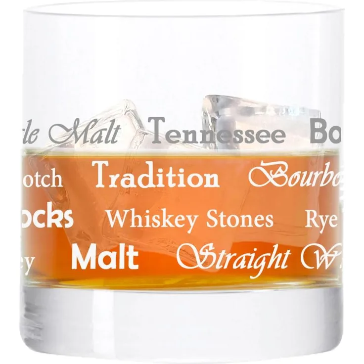 Leonardo Whiskybecher, Whisky Themenglas mit Schriften Stil 03, Tumbler, Geschenk Stimmungsglas mit lustiger Gravur, Glas, 190 ml
