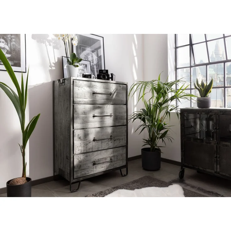 Kommode Mango 81 x 46 x 122 grau lackiert HEAVY INDUSTRY #117 – Bild 7