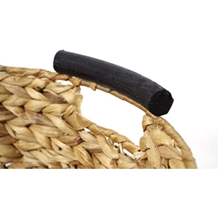 Kobolo Tablett Serviertablett 2er Set Rund mit Griffen, Wasserhyazinthe – Bild 3