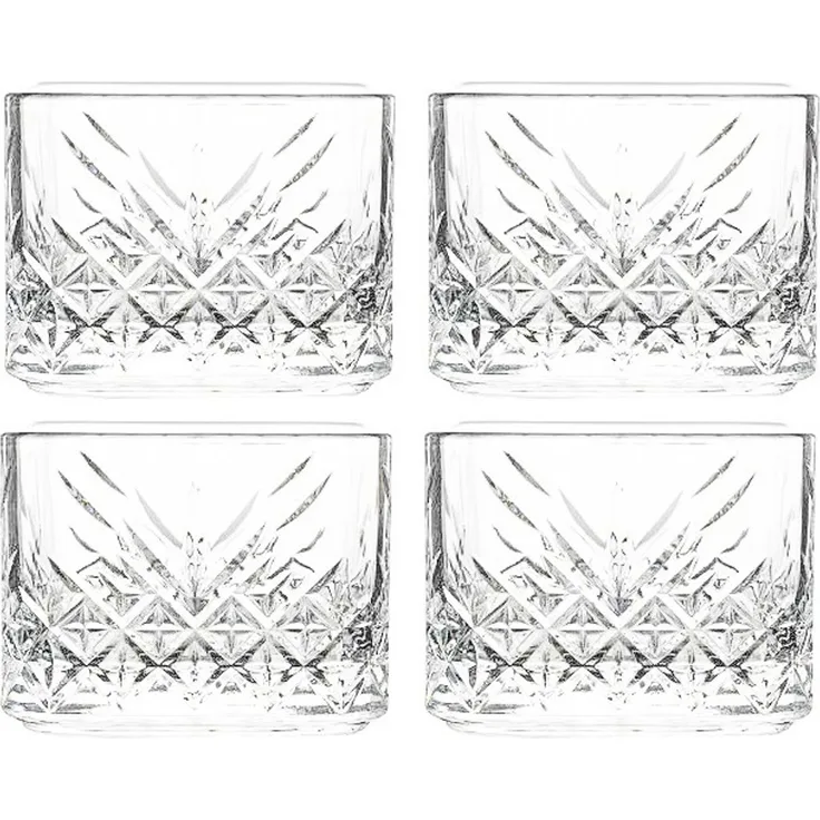 Pasabahce Timeless 4er Schalen set aus Glas, quadratische Snackschalen, Dessertschale