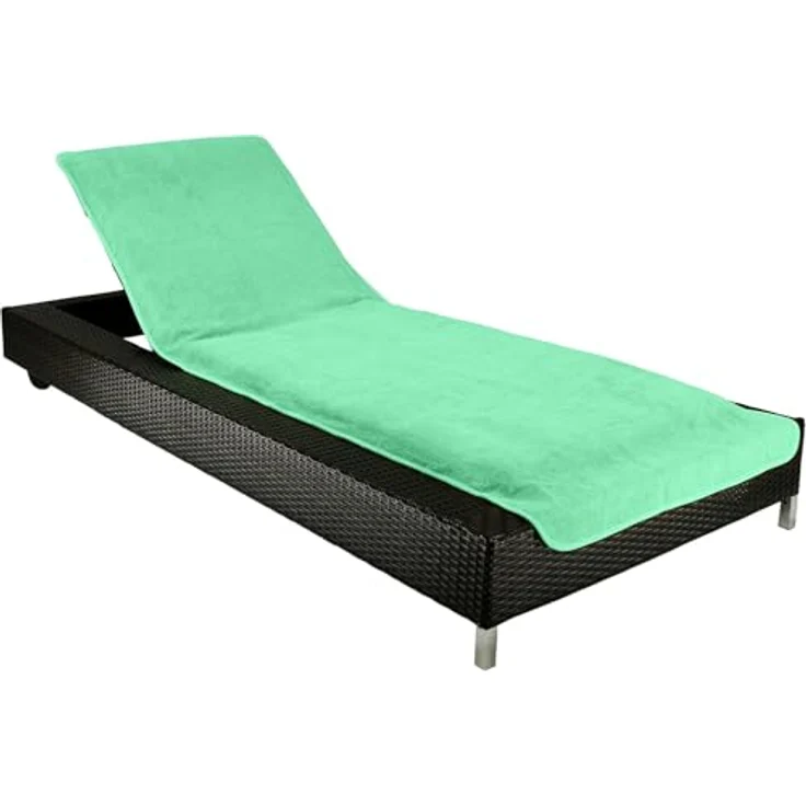Brandsseller Schonbezug für Gartenliege, Strandliegenauflage, Frottee Schonbezug, 100% Baumwolle - ca. 75x200 cm - Mint/Grün – Bild 2