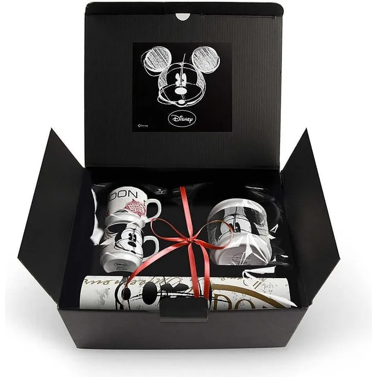Disney Walt WMSET 26 KaffeeTasse, Modell London und Zuckerdose und Platzdeckchen, Porzellan, Mehrfarbig, 4 Einheiten