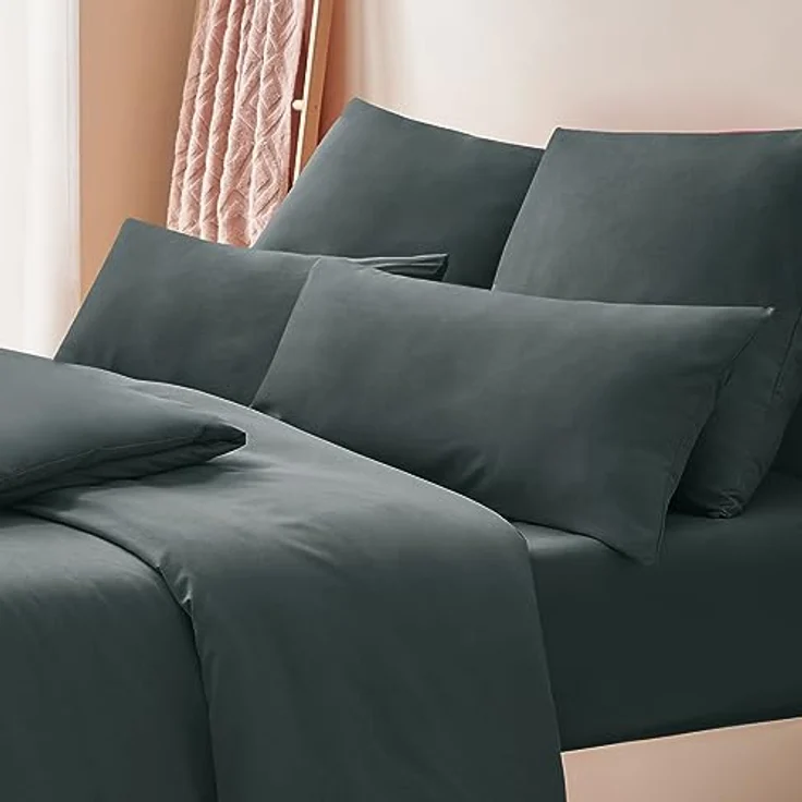 RUIKASI Kissenbezug 40 x 80 cm, 2er Set Grau, Oeko-Tex Mikrofaser mit Reißverschluss, strapazierfähig und atmungsaktiv – Bild 4