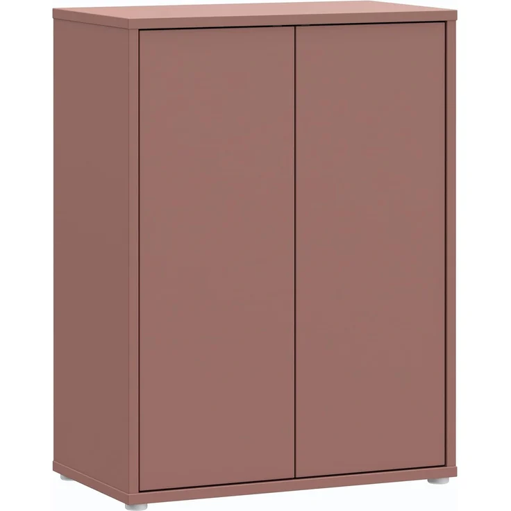 Forte ALICE SPRINGS Kommode 75 80, moderne Kommode mit 2 Drehtüren, Wohnzimmer, Flur, Schlafzimmer, Holzwerkstoff, Terrakotta, 74,5 cm breit x 99,1 cm hoch x 41,5 cm tief – Bild 4
