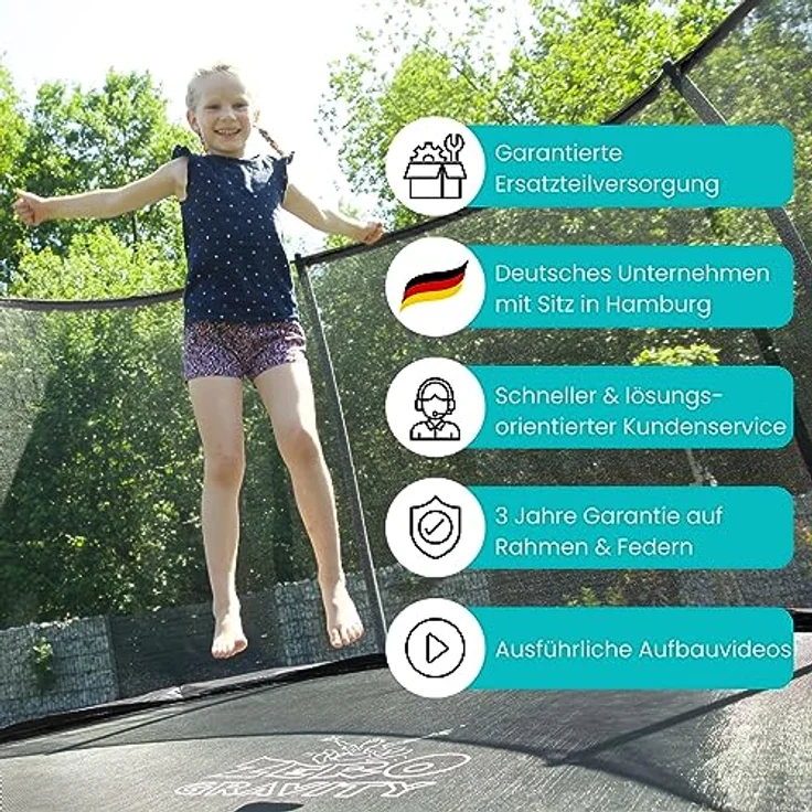 Ultima 4 Black Edition Zero Gravity Trampolin Ø 305 cm, mit Leiter und Sicherheitsnetz, für Nutzer bis 120 kg – Bild 2