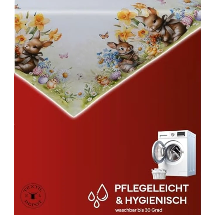 texpot Tischdecke Tischläufer Druckmotiv Hasenkinder Osterhasen Ostern (1-tlg) – Bild 3