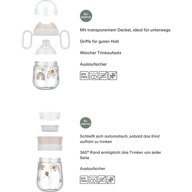 Mepal MIO Trinklernbecher Antitropf & 360° 2er Set Forest Friends (2025) – Bild 2