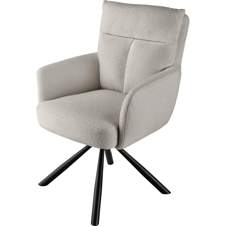 riess-ambiente Polsterstuhl BIG GEORGE greige / schwarz (Einzelartikel, 1 St), Esszimmer · 360° drehbar · mit Armlehne · Retro – Bild 1