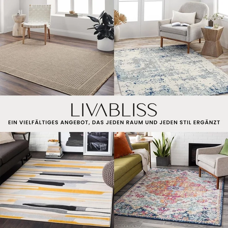 Livabliss Teppich CASABLANCA, rechteckig, Höhe: 12 mm, Vintage Orientteppich, Kurzflor Boho Wohnzimmerteppich, Läufer – Bild 7