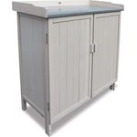 Habau Gartenschrank Lino mit integriertem Pflanztisch, grau, 98 x 48 x 95 cm