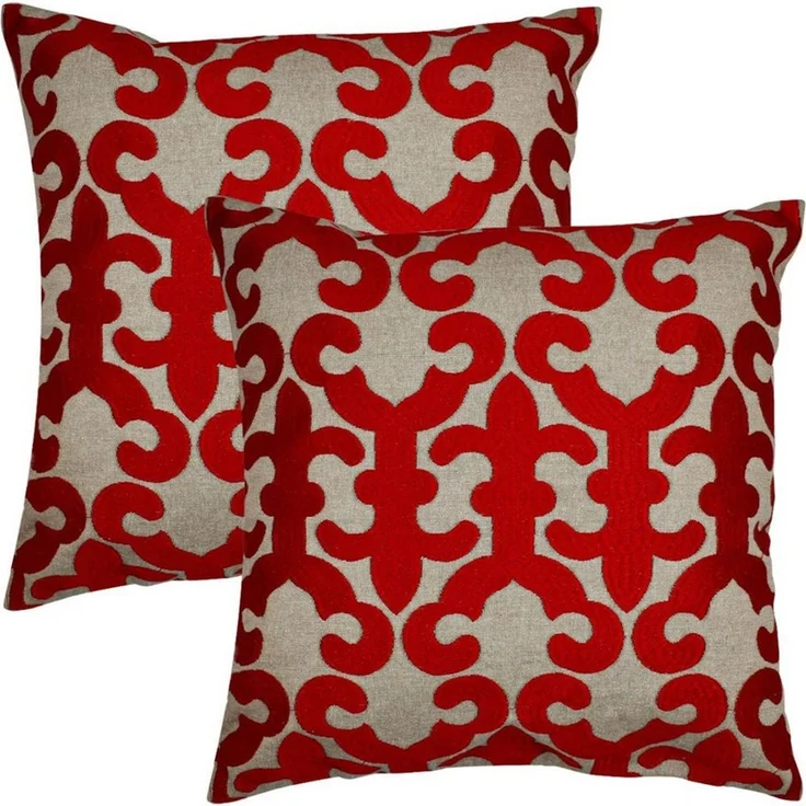 Marrakesch Orient & Mediterran Interior Zierkissen 2er Set Kissenbezug Handgefertigt Kayon Rot 40x40cm, Boho Deko, (2 St) – Bild 5