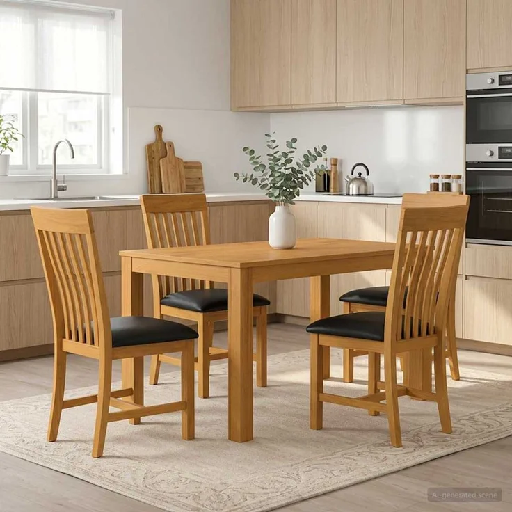 vidaXL Essgruppe RIJSWIJK 5 stk. Schwarz 150 x 85 x 75 cm 3430358 – Bild 1