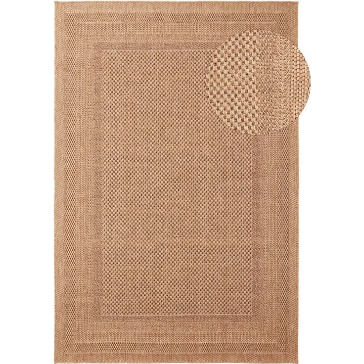 TaraCarpet Outdoorteppich TaraCarpet Borneo Bordüre Outdoor Teppich – Wetterfester Indoor &, rechteckig, Höhe: 6 mm, Küche Wohnzimmer Terrasse Garten Balkon beige 80x150 – Bild 2