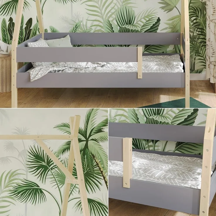 Kinderbett Bali Grau 80x160 cm Vitalispa – Bild 5