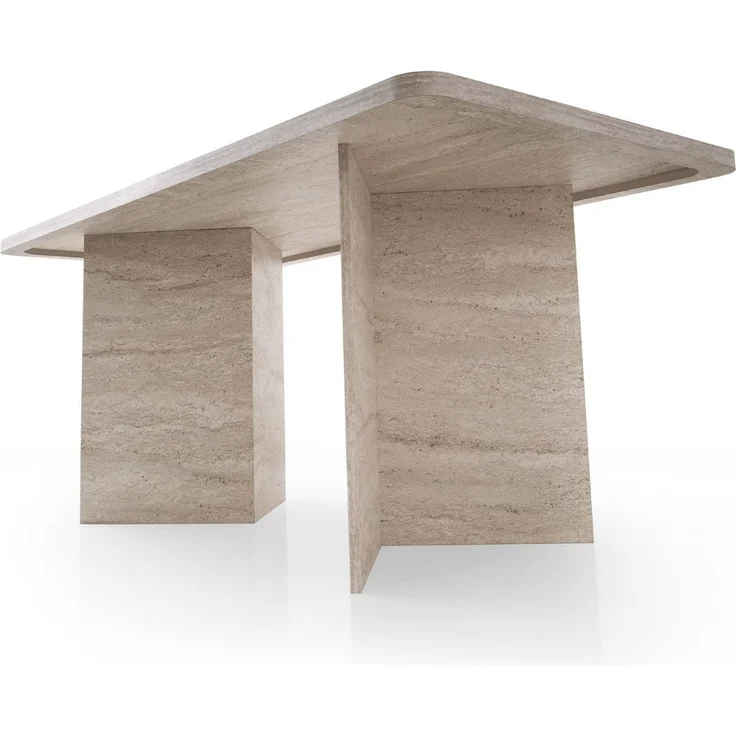 Calicosy 'LOFT' Esstisch mit rechteckiger Platte und 2 Beinen L180 cm - Beige - Beige – Bild 4