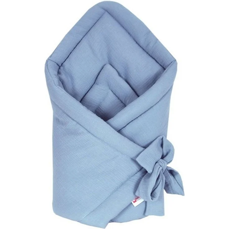 Einschlagdecke BABYLUX Einschlagdecke Musselin BABYHÖRNCHEN 75 x 75 cm Neugeborene, BabyLux, Jeans – Bild 4