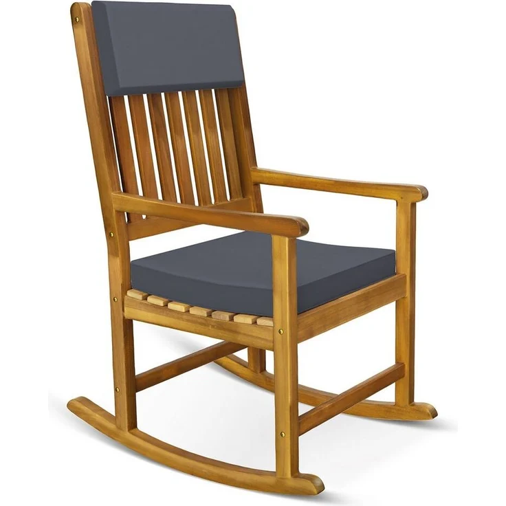 Casaria Schaukelstuhl, Gartenstuhl Schaukelstuhl Holz 160kg Belastbar Garten Balkon Akazie – Bild 5