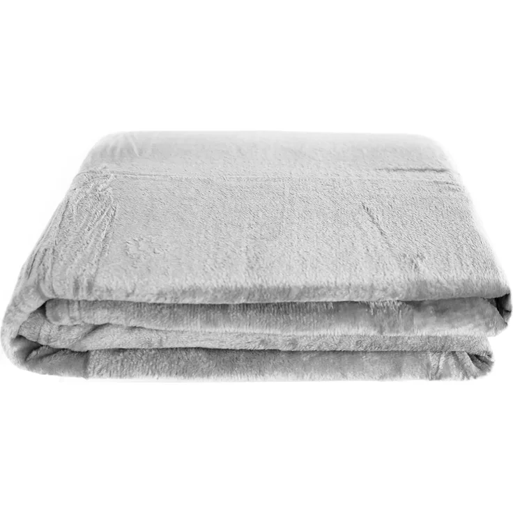 Kuschelige Decke 150x200 cm Fleecedecke Wohndecke aus Polyester Tagesdecke Grau