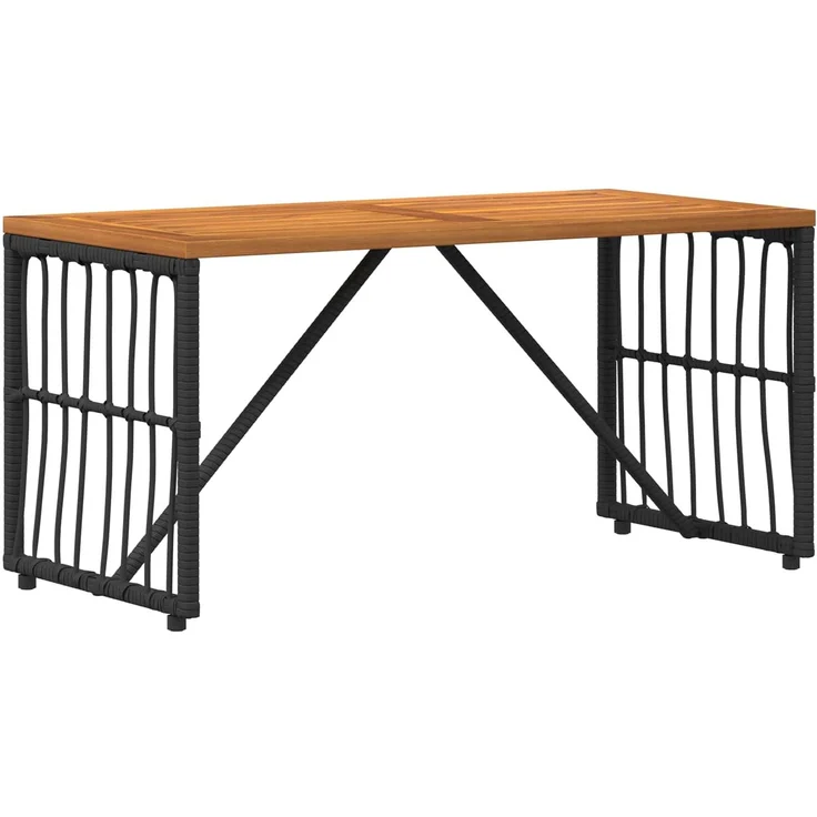 vidaXL Tisch für Outdoor Schwarz 80 x 40 x 40 cm Stahl und Poly Rattan 42025145 – Bild 2