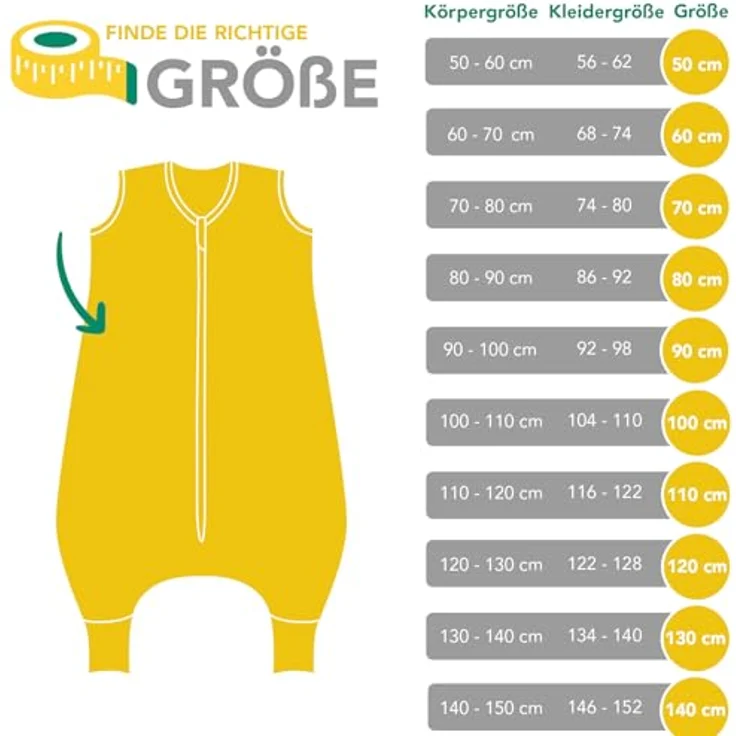 schlummersack Baby Schlafsack mit Füßen 2.5 Tog 80 cm Dino aus Modal | Schlafsack mit Beinen und verlängerten Bündchen für eine Körpergröße von 80-90cm – Bild 7