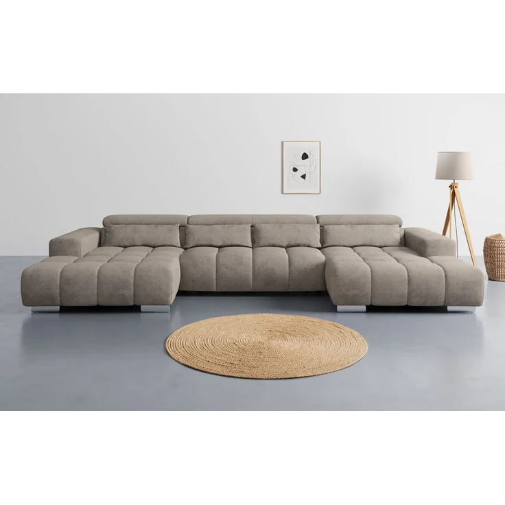 COTTA Wohnlandschaft Orion U-Form, B: 400 cm, Kopfteilverstellung & 4 Kissen, optional elektr. Sitztiefenverstellung – Bild 1