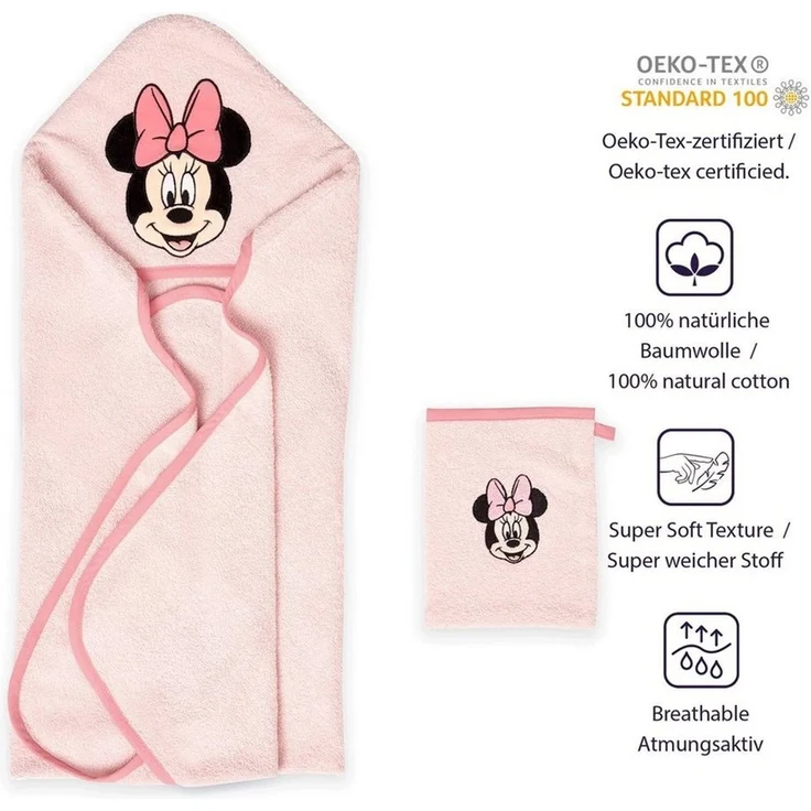 Disney Handtuch Set Disney Hooded Towel Set - 2 pcs Multicolor 80x80cm + 15x20 cm, 100% Baumwolle – Bild 3